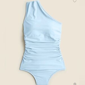 J. Crew Light Blue One-Shoulder One Piece Swimsuit